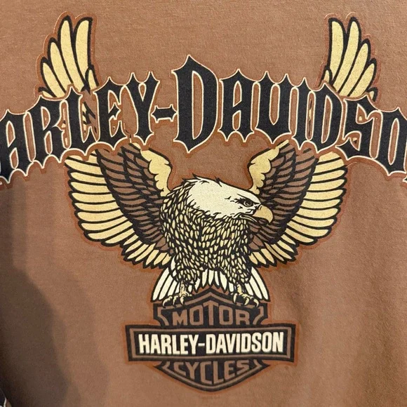 Harley-Davidson Tan Long Sleeve Women’s Graphic Tee Size S Wisconsin - Picture 2 of 10